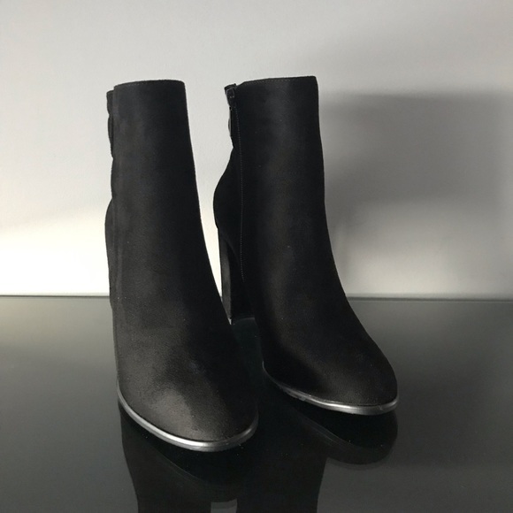 Black suede booties. - Picture 2 of 2